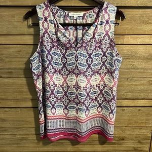 Rose and Olive sleeveless blouse Sz L